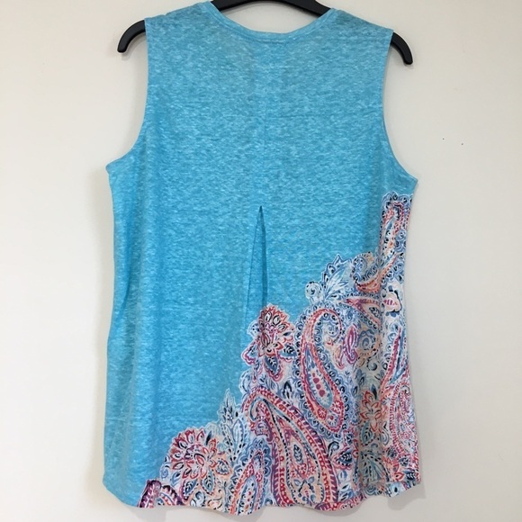 J. Jill Linen Blue Relaxed Portofino Knit tank & Open long sleeve Cardigan 2pcs - Picture 6 of 16